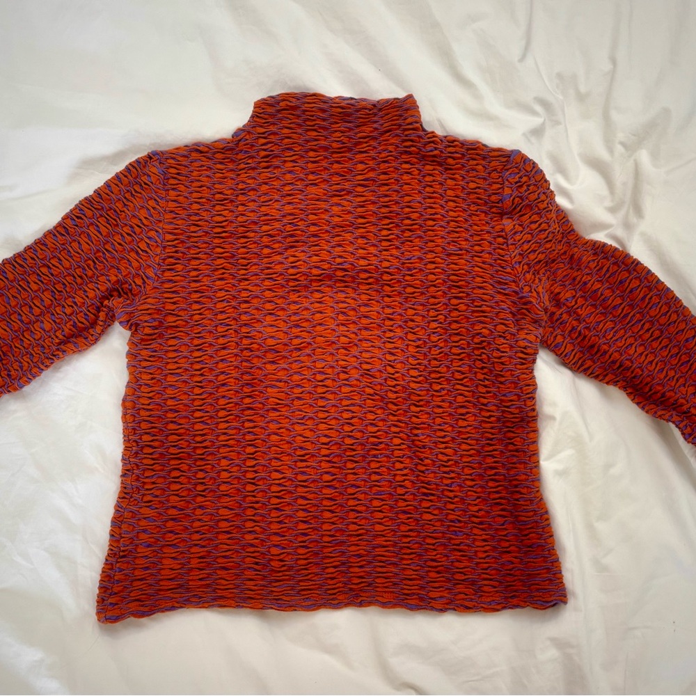 Orange and Purple Textured Sweater